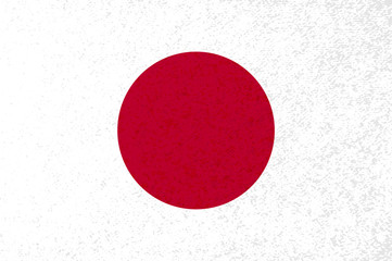 Japanese flag with red circle on white background.