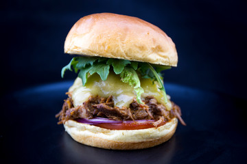 Slow Cooked Pork Shoulder Hamburger with vegetable