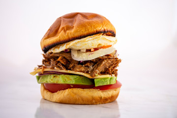 Slow Cooked Pork Shoulder Hamburger with vegetable