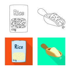 Isolated object of crop and ecological sign. Collection of crop and cooking vector icon for stock.