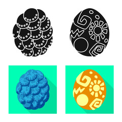 Isolated object of animal and prehistoric logo. Set of animal and cute vector icon for stock.