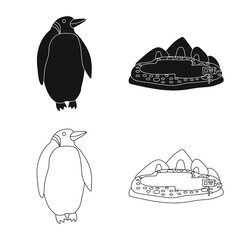 Isolated object of nature and fun symbol. Set of nature and entertainment stock symbol for web.