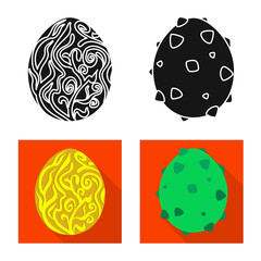 Vector illustration of animal and prehistoric sign. Set of animal and cute stock symbol for web.