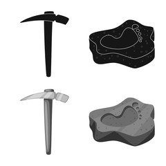 Isolated object of story and items logo. Collection of story and attributes stock vector illustration.