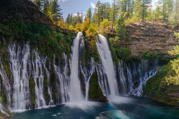 Fototapeta na wymiar Waterfall in a paradise at California, McArthur Burney Falls, California, Nature, Amazing Waterfall