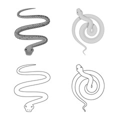 Vector design of mammal and danger symbol. Collection of mammal and medicine vector icon for stock.