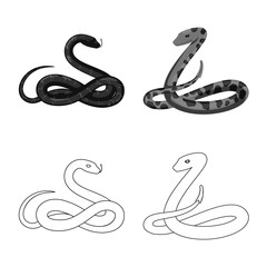Naklejka premium Isolated object of mammal and danger sign. Collection of mammal and medicine stock symbol for web.