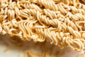 dry instant noodles on a plate