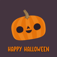 Cute pumpkin illustration. Halloween funny character. Flat vector.