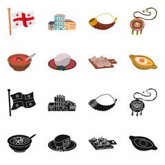 Vector illustration of culture and sightseeing logo. Set of culture and originality stock symbol for web.