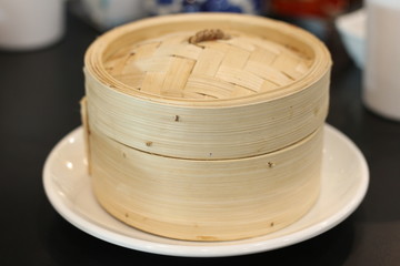 dim sum basket made from bamboo