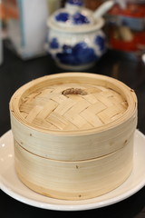 dim sum basket made from bamboo