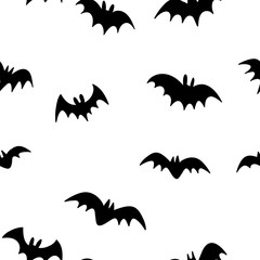 Halloween bats seamless pattern. Texture background of bat vector illustrations.