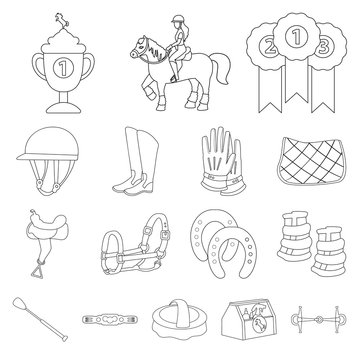 Vector illustration of horseback and equestrian logo. Set of horseback and horse vector icon for stock.