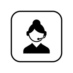 Call center woman symbol