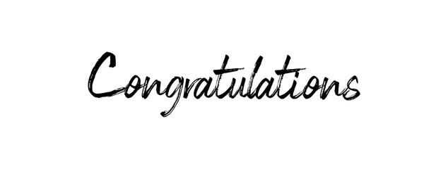 Congratulations handwritten text, vector congrats typographic sign.