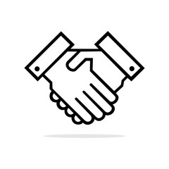 Handshake outline icon logo