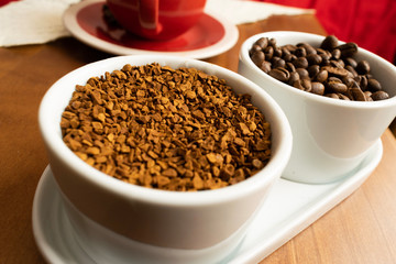 Beans and ground coffee
