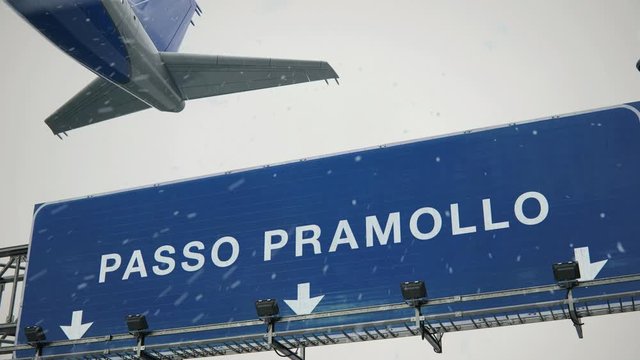 Airplane Takeoff Passo Pramollo in Christmas