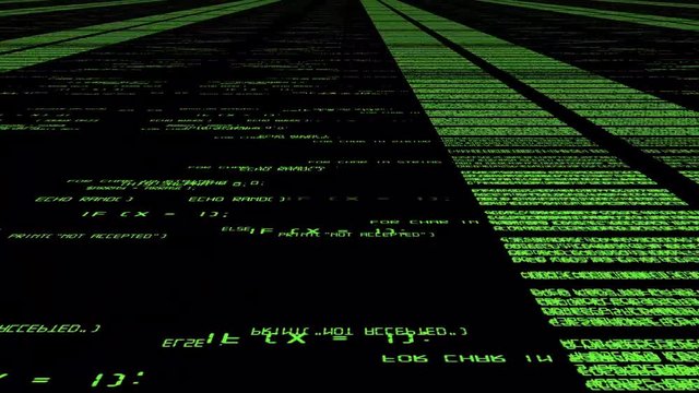 Animation of data highway matrix hex and code