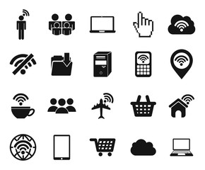 Isolated wifi icon set vector design