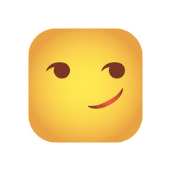 Fototapeta premium square emoticon face character icon