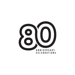 80 Years Anniversary Celebrations Vector Template Design Illustration