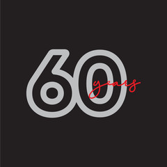 60 Years Anniversary Celebrations Vector Template Design Illustration