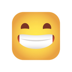Obraz premium square emoticon happy face character icon
