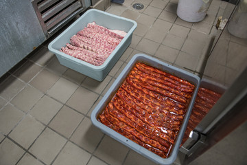 Raw pork ribs ready for the marinade and marinate ribs