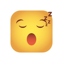 square emoticon sleeping face character