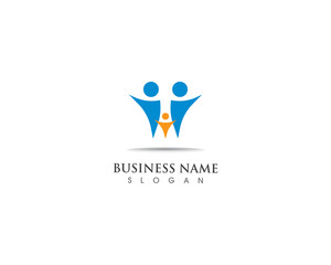 Fototapeta premium Adobtion and community care logo template vector icon