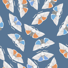 Seamless pattern with moths. For fabric, wallpaper, wrapping paper.