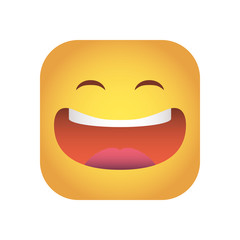 square emoticon happy face character icon
