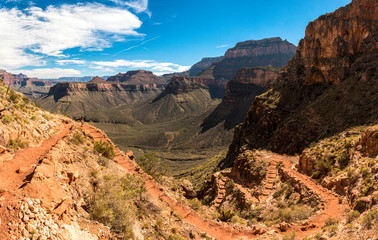 View over the Winding South Kaibab Hiking Trail in Grand Canyon, Arizona/USA