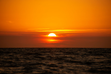 Sunset at sea beautiful seascape
