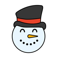 merry christmas cute snowman head character