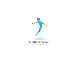 Fototapeta premium people active Happy logo and vector icon