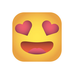 square emoticon lovely face character icon