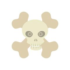 halloween skull with bones crossed vector illustration design