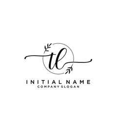 TL Beauty vector initial logo, handwriting logo.
