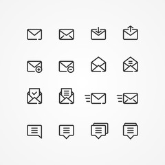 Email, message, chatting icon set. Vector Illustration EPS 10