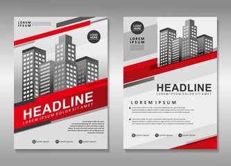 Obraz premium Modern brochure template design, cover design with red and white color 