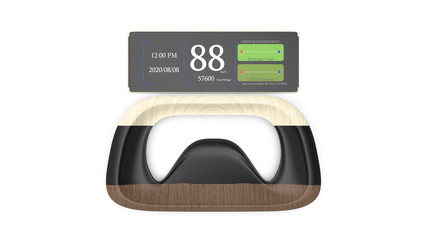 3d rendering of New hydrogen fueled cars concept dashboard