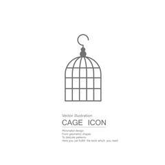 Vector drawn bird cage. Isolated on white background.