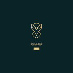 owl logo of lines vector logo design 