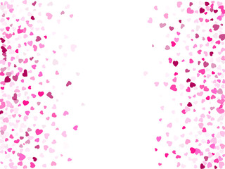 Hearts confetti flying vector background graphic design.