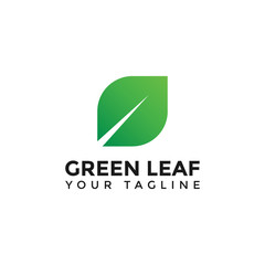 Illustration of Simple Green Leaf Logo Design Template For Your Company