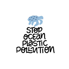 Ocean plastic pollution vector banner template