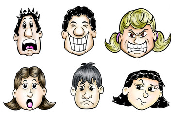 Facial expressions cartoon